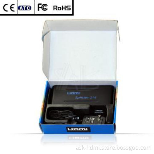 4 port HDMI hub 1x4 powered splitter full hd 1080p with hdcp support